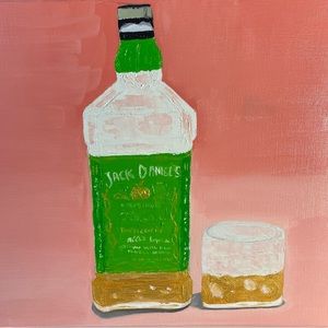 Whiskey painting 11x14 canvas paper